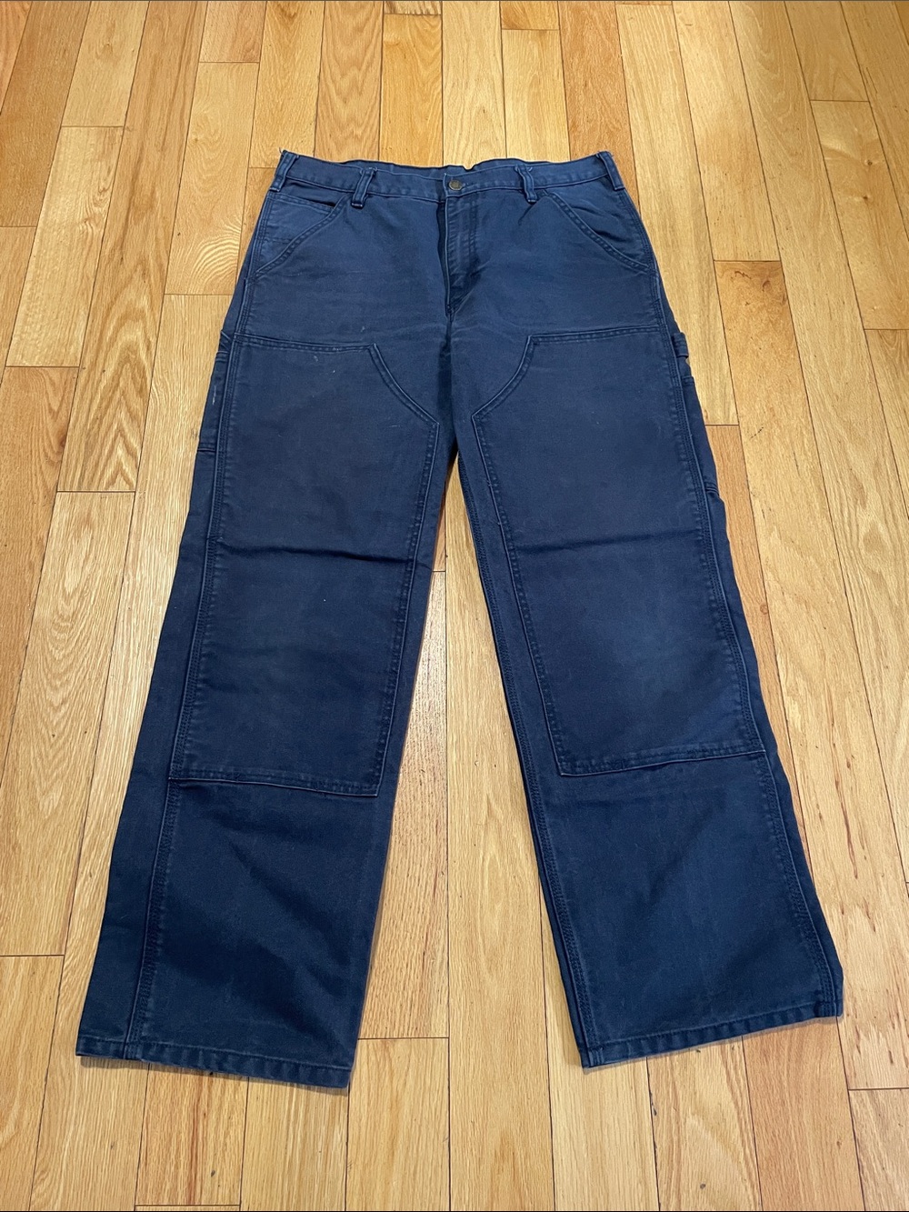 Men's Navy Cargo Work Pants with Reinforced Knees
